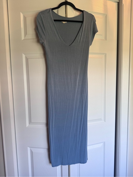See You Monday Dresses & Skirts - See You Monday muted blue V‑neck midi dress
